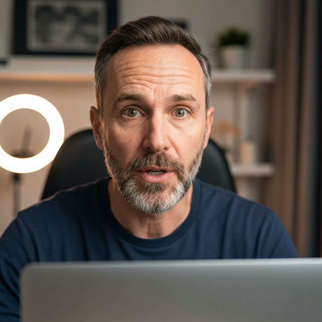 A candidate engaging in an AI video interview, demonstrating authentic communication and professional setup.