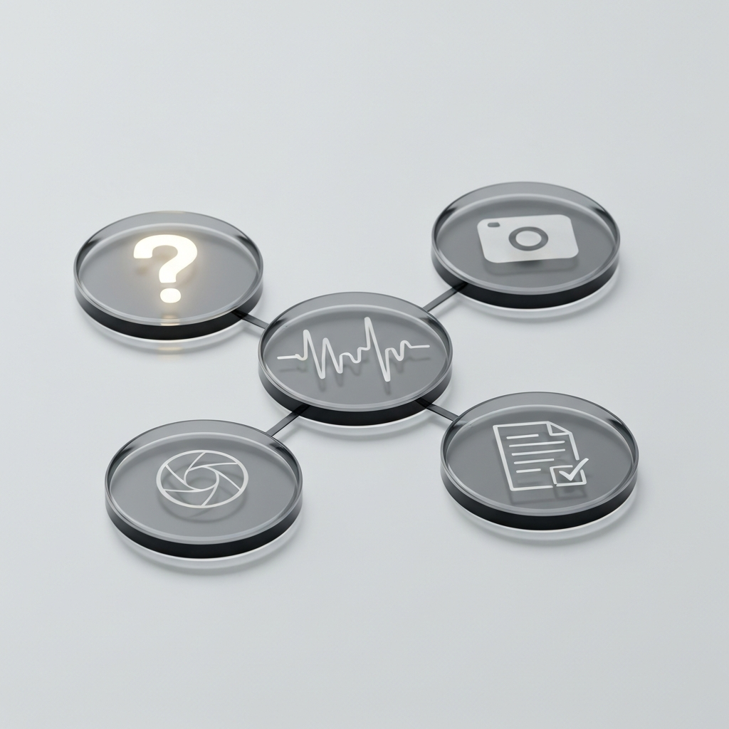 A visual breakdown of the four stages of the AI mock interview process.