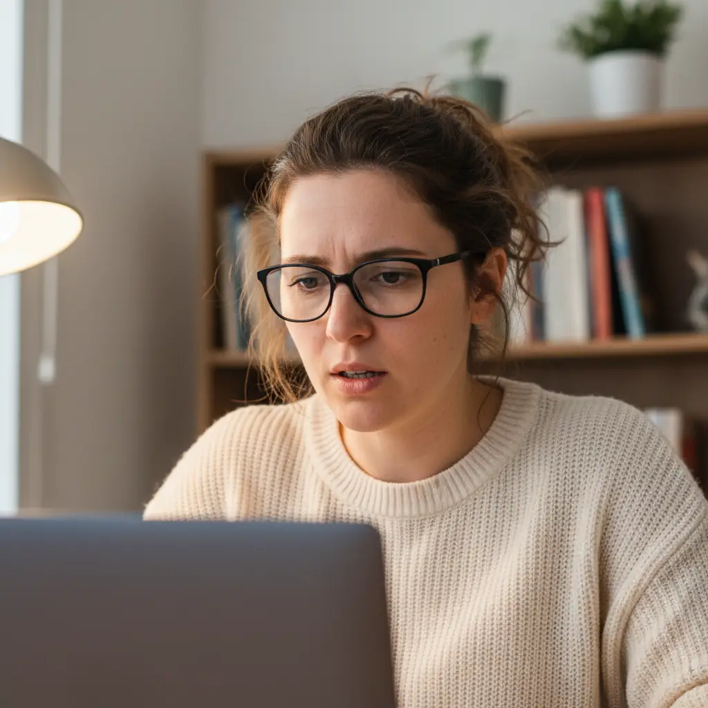 A professional preparing for a promotion pitch using an AI-powered mock interview tool in a home office.