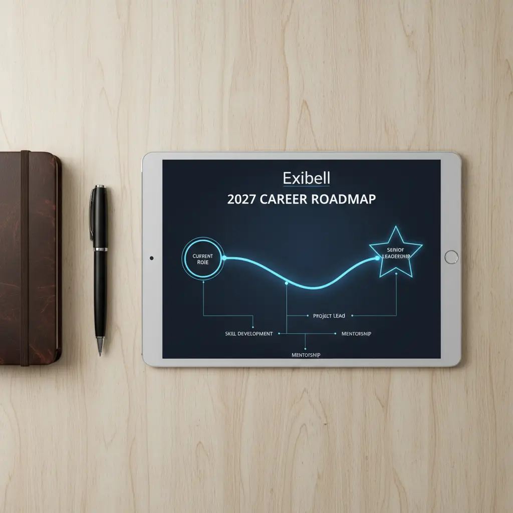 A visual career roadmap generated by AI, bridging the gap between current skills and a senior leadership role.